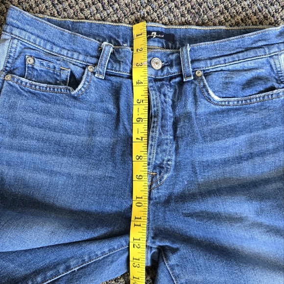 7 For All Mankind Blue Cropped Ankle Jeans - Picture 9 of 13